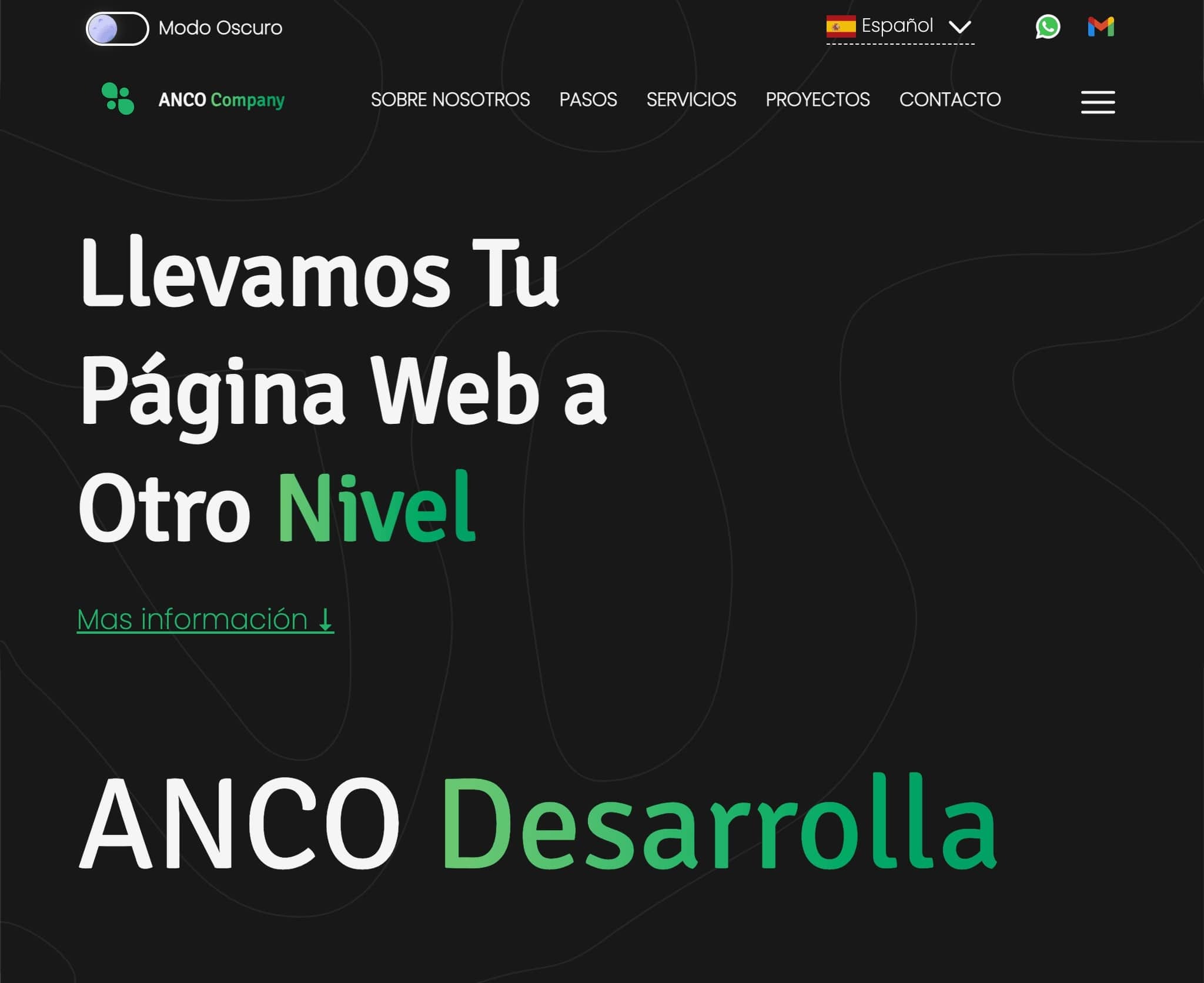 Página inicial de la web de Anco Company